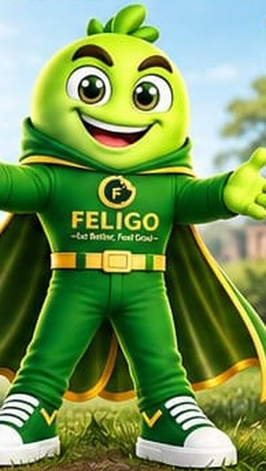 Captain Feligo, the FELIGO superhero mascot