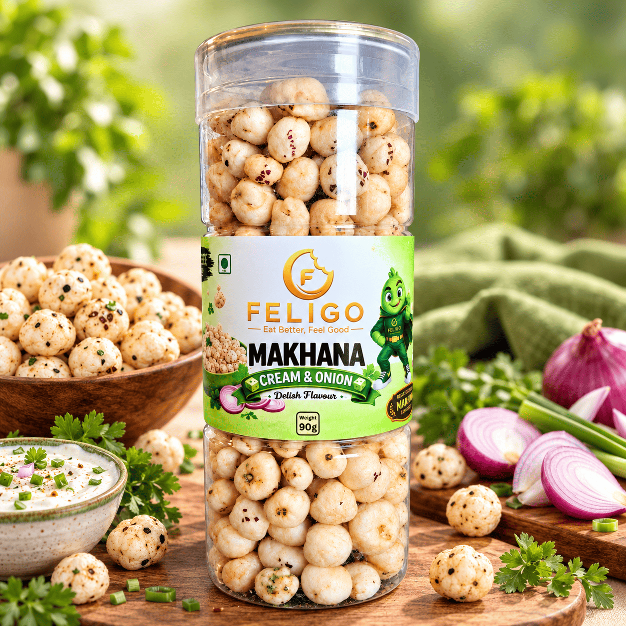 Roasted Flavoured Makhana - Cream & Onion