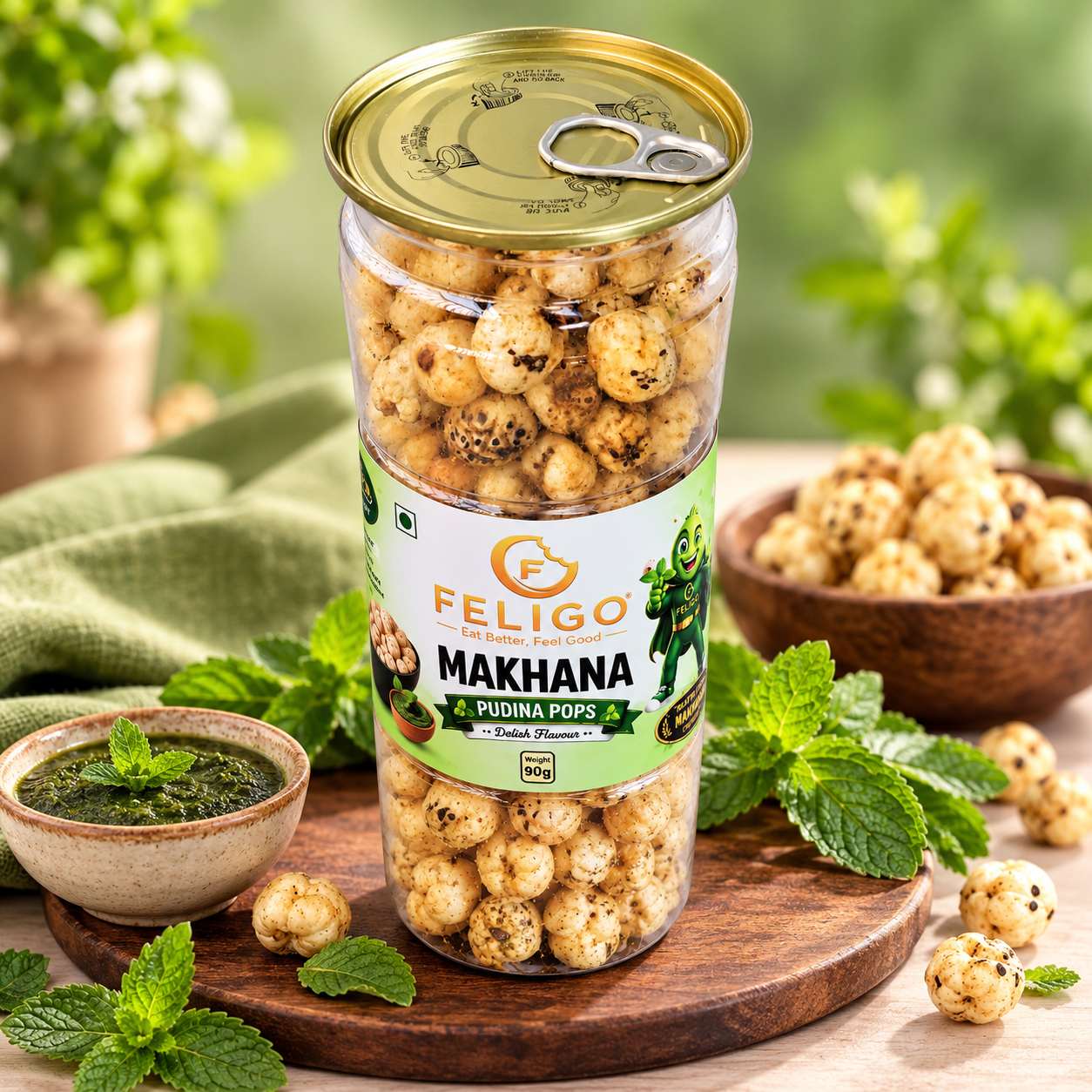Roasted Flavoured Makhana - Pudina Pops