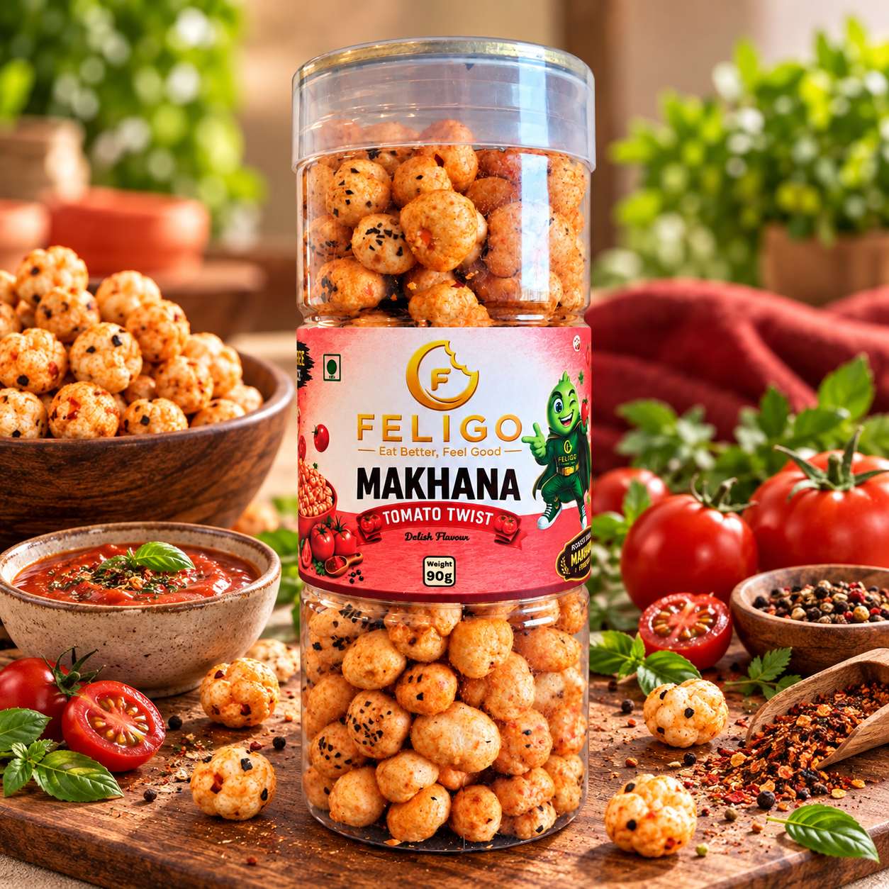Roasted Flavoured Makhana - Tomato Twist